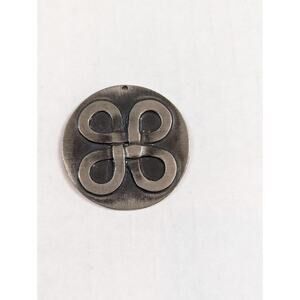 Norwegian 4 Connected Knot Pendant Pewter 1977 Artist KRO Tinn necklace jewelry